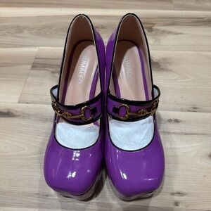Women's Purple Platform Mary Jane Shoes